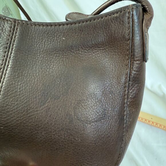 FOSSIL Vintage Baguette Purse Leather Brown Y2K Crossbody Bag Key Classic - Picture 8 of 14